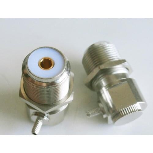 Connector PL259 SO239 UHF Female O-ring Bulkhead Panel Nut 90 Degree Right Angle Crimp For RG316 RG174 RG179 LMR100 Cable