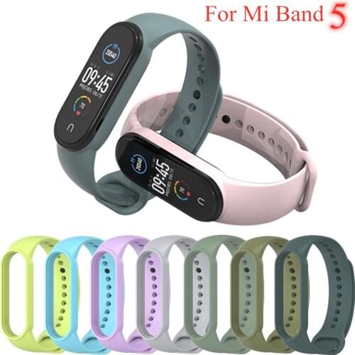 For Xiaomi Mi Band 5 Strap Replaceable Silicone Wristband Sports Bracelet For Mi Band 5 Miband 5 NFC Accessories Mi band5 Correa