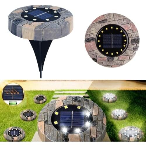 8/16LEDs Solar Power Garden Stone-like Buried Light Outdoor Pathway Lawn Underground Waterproof Home Decor Night Landscape Lamp