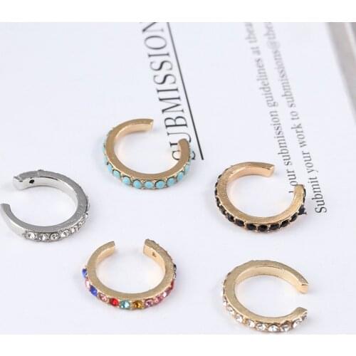 1/2 PC Minimalist ear buckle jewelry without ear clip earrings Korean version of ear buckle without hole ring ear buckle jewelry