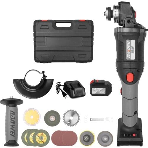 21V Brushless Angle Grinder Head Angle 180-degree Rotation Cordless Power Grinder 100mm Variable Speed Electric Cordless Grinder