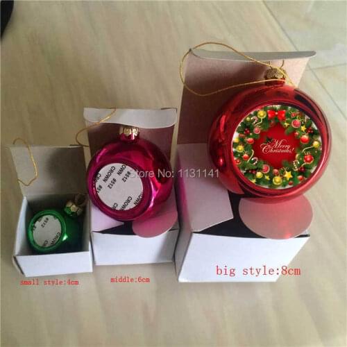 Sublimation christmas ball personalized blank consumables supplies hot transfer printing DIY material 50pcs/lot 5colours