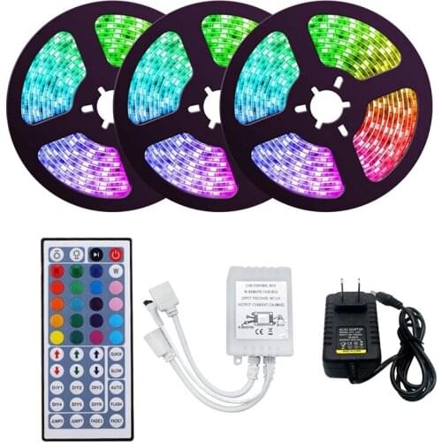 15M RGB LED Strip Light 3528 900Leds Waterproof Flexible LED Light Strip With 44 Key Remote For Christmas