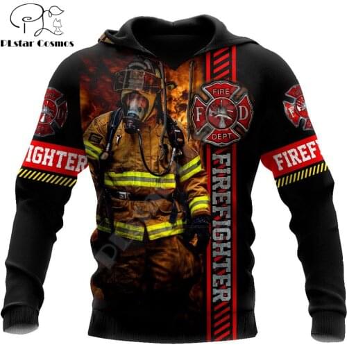 Brave Firefighter 3D All Over Printed Unisex Hoodie Men Sweatshirt Zip Pullover Casual Jacket Tracksuits DW0300 Drop shipping
