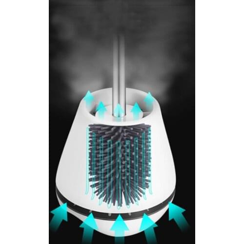 TPR Silicone Head Toilet Brush Quick Draining Clean Tool Wall-Mount Or Floor- Standing Cleaning Brush Bathroom Accessories