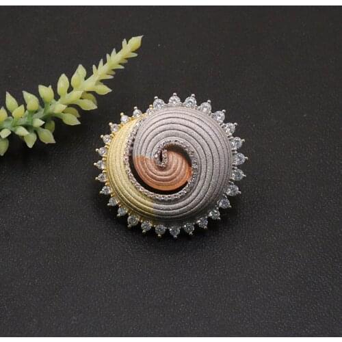 Vanifin Fashion Jewelry Trendy Abstract Geometry Circle Sun Brooch Pin for Engagement Wedding Micro Paved Zircon Popular Gifts