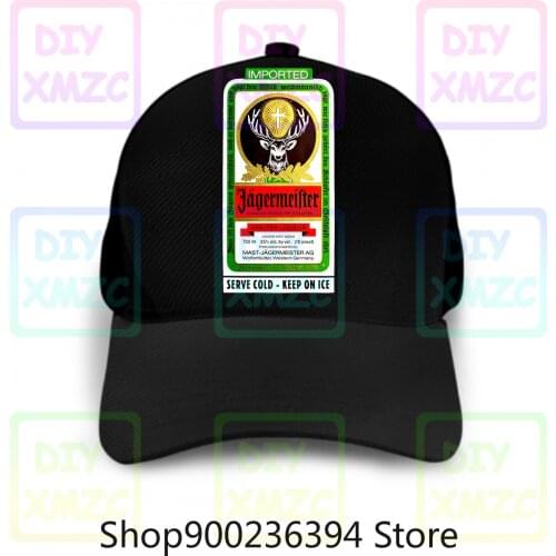 Vintage Jagermeister Wine Baseball Cap Black Hats Big Size