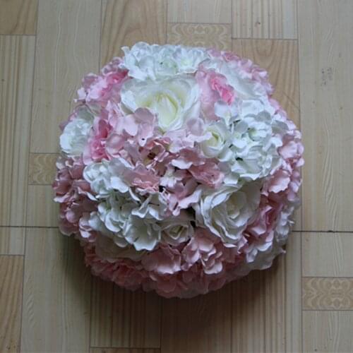 Hanging Flower Ball Centerpieces Silk Rose Wedding Kissing ball Decoration Ball Ivory and Light Pink 45cm 4pcs/lot TONGFENG