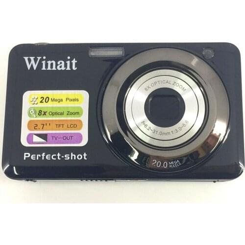 Winait 20Mp 8x Optical Zoom Digital Camera Mini Cam HD 1280*720 2.7" TFT LCD Display Face And Smile Detection