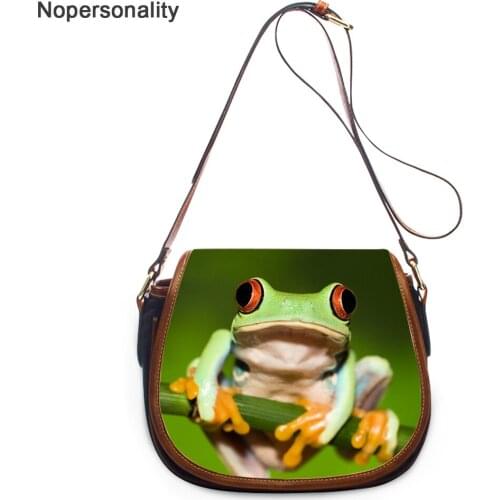 Nopersonality Small Crossbody Bag for Women Ladies Frog Printed Shoulder Bag Female Novelty Hasp Messenger Bag Polyester Handbag