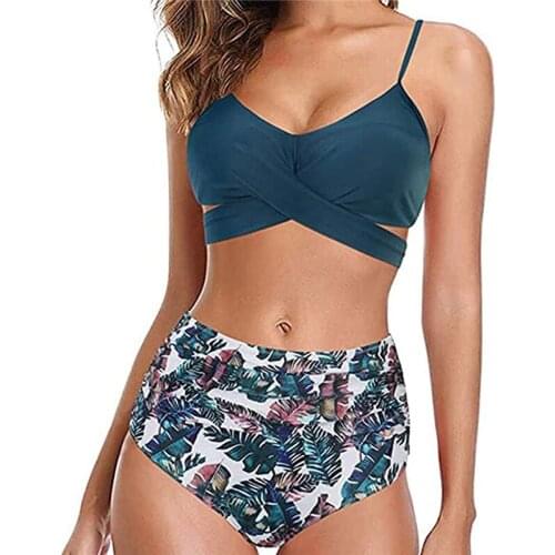 Ladies Bikini Set Width Underbreast Tape Swimwear Two-Piece Bathing Holiday Beach Bikini Suit Women Swimsuit 2021 Bikinis
