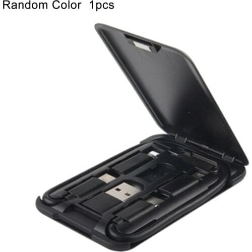 1 Pc Urban Survival Card Multi-function Data Line Wireless Conversion Head Charger Universal Portable Storage Bag Random Color