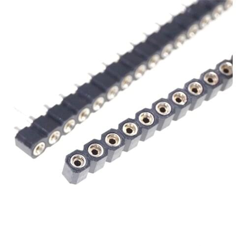 10pcs Single Row 40Pin 2.54mm Round Female Pin Header machined 1x40P insulator height 3.0mm through hole SIP solder PCB