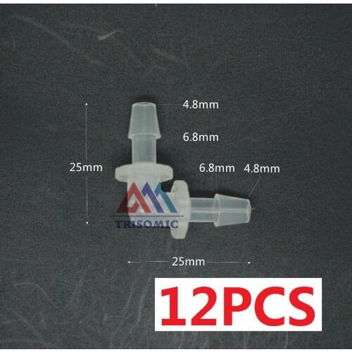 12 pieces 4.8mm Elbow equant Connector Equal Tube Joiner Material PP Plastic Fitting Fish Tank Airline Aquarium