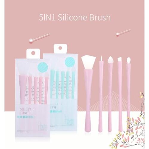 5Pcs Silicone Facial Mask Brush Cream Mixing Silicone Makeup Brush Kit Foundation Eyeshadow Brush Cosmetic Skin Care Tool