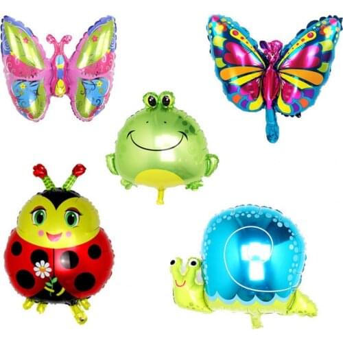 50Pcs/Bag Theme Balloons Elastic Easy to Store Insects Series Cute Pattern Aluminium Balloons for Kids Accessories Party Supplie