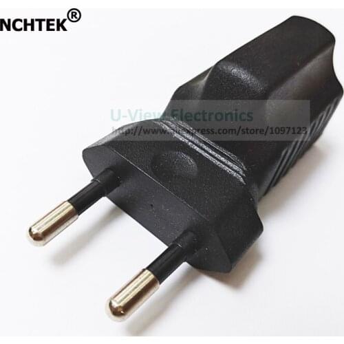 NCHTEK EU Europe 2Pin Male Plug to USA AC Nema 5-15R 3Pin Female Power Adapter Connector Rated 10A 220V/Free Shipping/10PCS