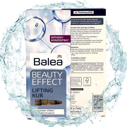 Germany Balea Hyaluronic Acid Serum Beauty Effect Lift Treatment Booster Face Neck Care Super Moisturizing Essence External Use