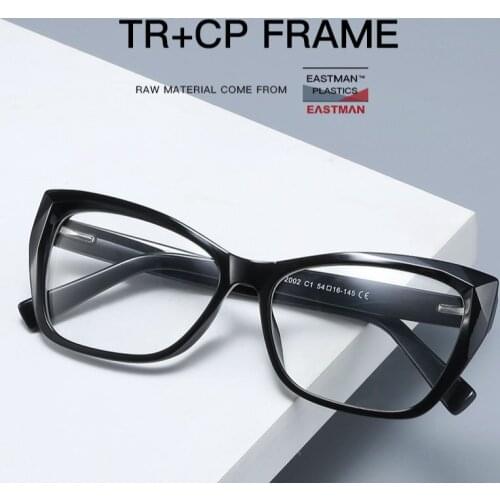 Free Shipping TR Optical Frame Cat Eye Shape Anti Blue Light Blocking Glasses With Spring Hinge
