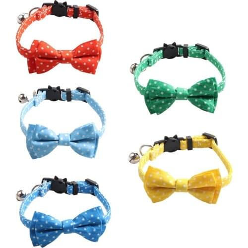 Safety Buckle Cat Collar With Bell Adjustable Nylon Kitten Small Dogs Cats Collars Pet Supplies