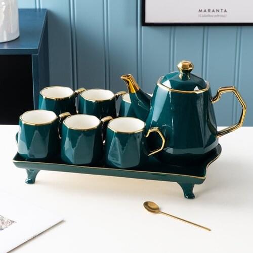 Delicate material, Nordic luxury tea set, high temperature firing, European creative coffee cup and saucer set