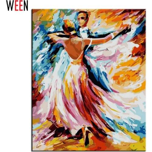 DIY Paint By Numbers Kits For Adult Kids Fire Red Ballet Dancer On Canvas Painting By Number For Home Wall 40x50CM