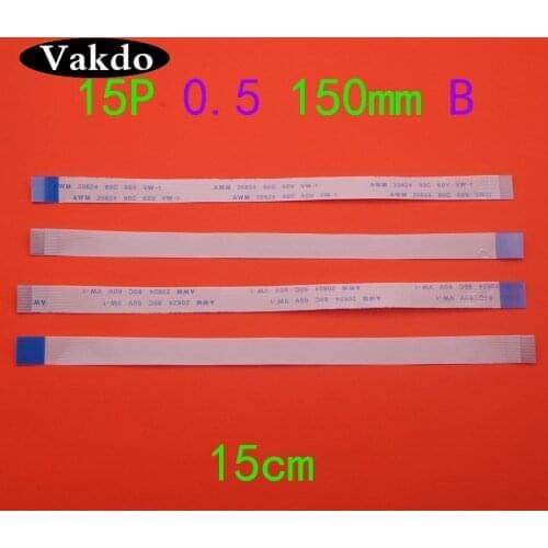 2pcs 15cm FFC FPC Flexible Cable Touchpad flex cable Length 15cm 15 Pin 15P 0.5mm 150mm B