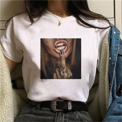 Beauty photo printed t shirt women 90s Graphic T-shirt Harajuku Tops Tee Cute Short Sleeve animal tshirt Female Tshirts
