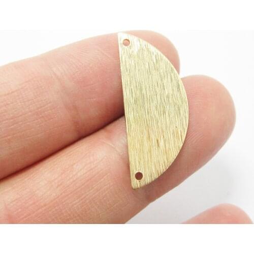 Brass charms connector 27x11mm Textured Half round brass pendant earrings findings R996