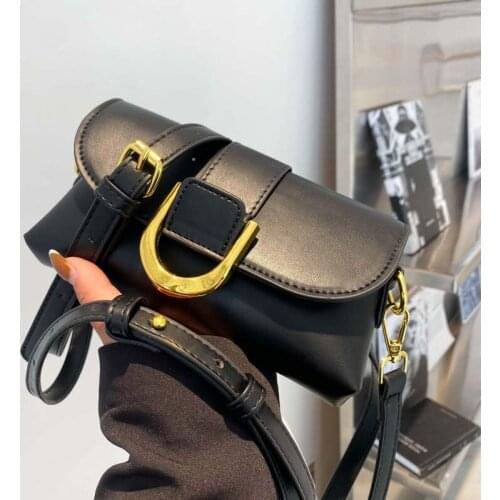 Small Handbags For Women 2021 Leather Women Purse Big Metal Buckle Mini Waist Bag Lady Crossbody Shoulder Bags Small Phone Pouch