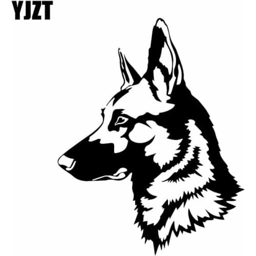 YJZT 13X16.6CM Intereting Vinyl Decal German Shepherd Dog Pet Animal Car Stickers Black/Silver C24-1334