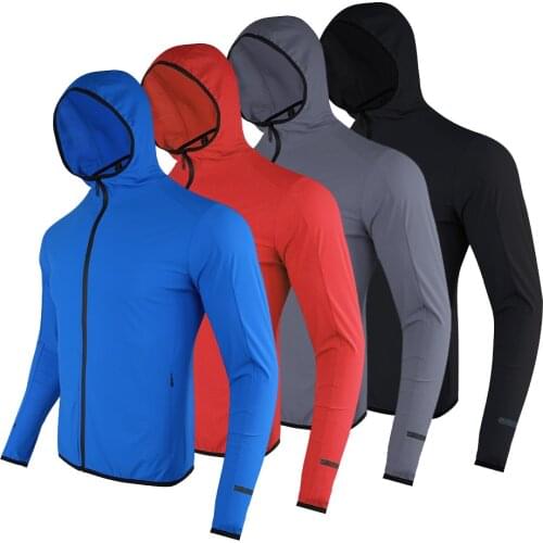 New Hooded Quick-Drying and Breathable Sport Jacket Men Fitness Gym Soccer Outdoor Casual Wear Running Cycling Sportswear