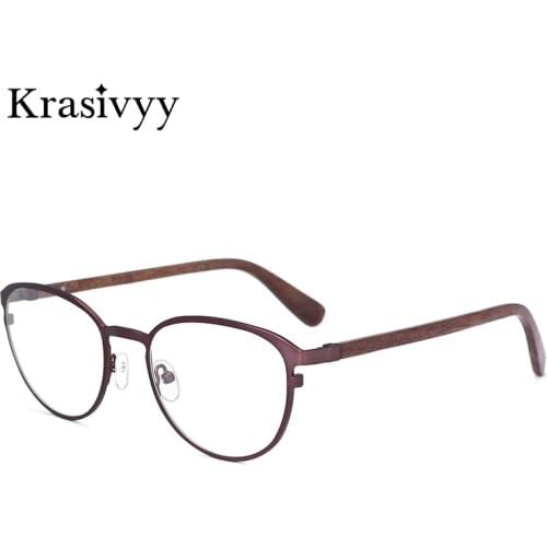 Krasivyy 2020 New Wooden Glasses Frame for Men High Quality Titanium Prescription Eyeglasses Women Myopia Optical Eyewear