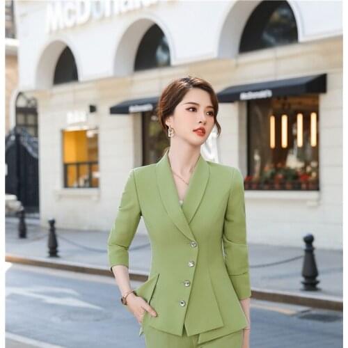 Novelty Green Formal OL Styles Women Blazers Jackets Coat for Ladies Office Blaser Outwear Clothes Tops Female Outwear