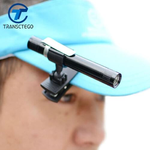 TRANSCTEGO Portable Head Lamp Led Mini Clip Cap Brim Light Bait Plate Fishing Lamps Book Light By 1pcs*AAA Battery