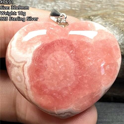 Natural Red Rhodochrosite Heart Pendant For Women Man Love Gift Lucky Crystal Argentina Beads Gemstone Jewelry AAAAA