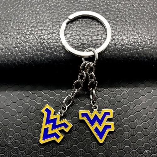 Popular City University Basketball Rugby FootballSports Team LOGO Enamel Metal Pendant Keychain
