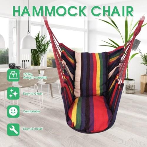 Portable Swing Seat Hammock Chair Swing Chair Patio Swing Outdoor Garden Hanging Chair Travel Camping Hammock Silla Colgante