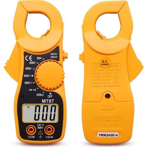 Portable MT87 LCD Digital Clamp Meters Multimeter With Measurement AC/DC Voltage Tester Current Resistance Multi Test