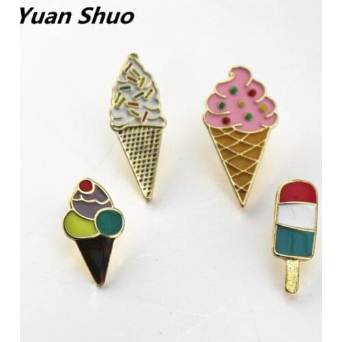 2019 New Japan and Korea Simple Enamel Ice Cream Girl Fashion Brooch Badge Brooch Clothing Accessories