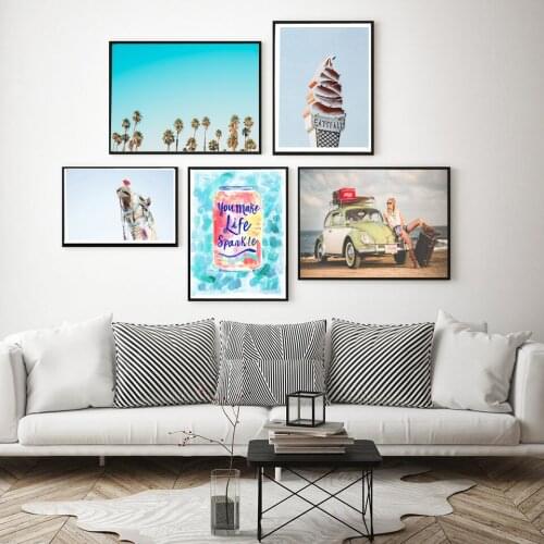 Travel Canvas Art Nordic Desert Camel Landscape Painting Cola Girl Posters And Prints Modern Green Palm Wall Picture Home Decor