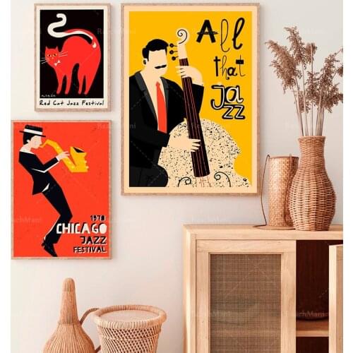 Retro jazz poster/music festival international jazz poster golden age/retro style magazine retro print decoration