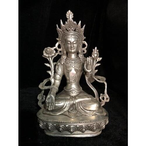 Collect China Fine Workmanship Cupronickel Sculpture Buddha Metal Crafts Home Decoration#4