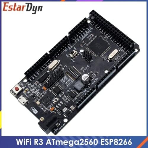 WeMos Mega +WiFi R3 ATmega2560+ESP8266 (32Mb memory), USB-TTL CH340G. Compatible Mega, NodeMCU, WeMos ESP8266