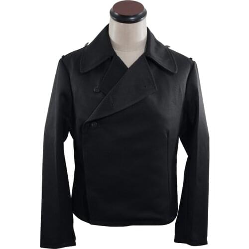 GUDI-004 WWII German Heer panzer EM black gabardine wrap jacket