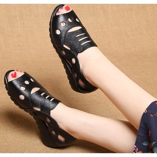 2021 New Retro Wedges Sandals Women Shoes Peep Toe Casual Soft Sole Comfortable Gladiator Sandals Slip on Size 35-41