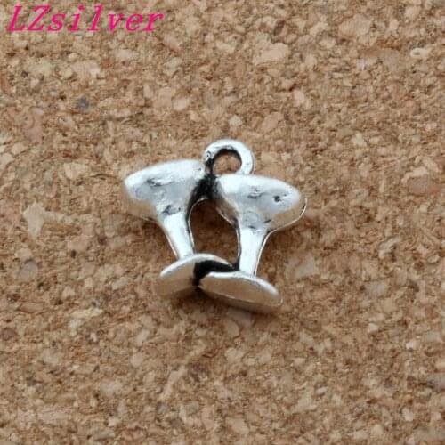 100pcs Zinc alloy metal Champagne Wine Glasses Charms Pendants 12x11.5mm DIY Jewelry A-146