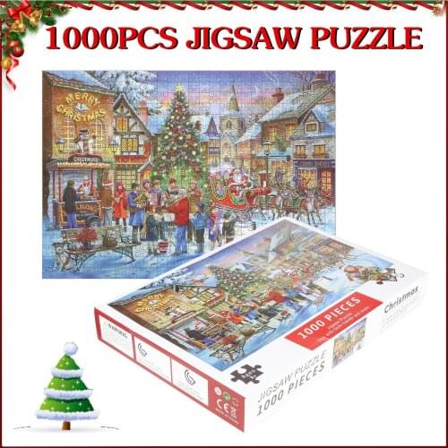 Christmas Puzzles Adults Kids Wooden Puzzles Landscape Interesting Toys 1000PCS