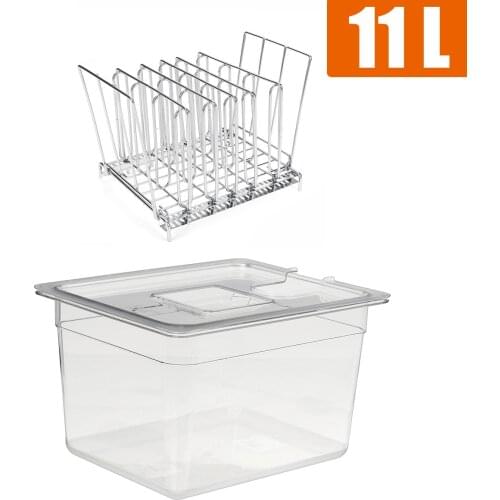 11L Sous Vide Slow Cooker Container Stainless Steel Sous Vide Rack Set Detachable Divider Separator for Immersion Circulator