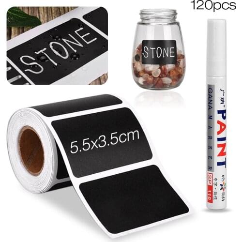 120pcs Spice Sticker Kitchen Jar Labels Removable Organizer Storage Bottles Jars Stickers Spices Labels Stickers Blackboard Tags